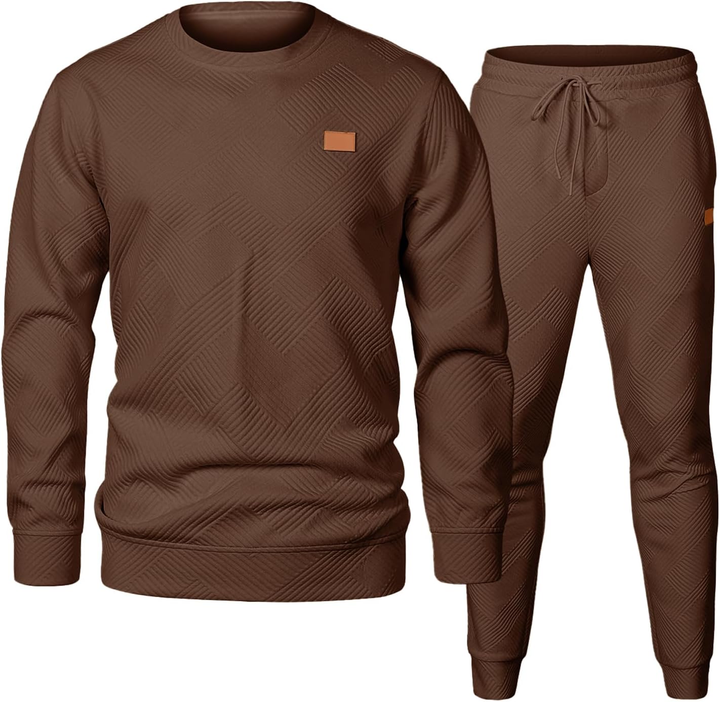 JMIERR Men's 2 Piece Outfits Knit Jacquard Tracksuit Set