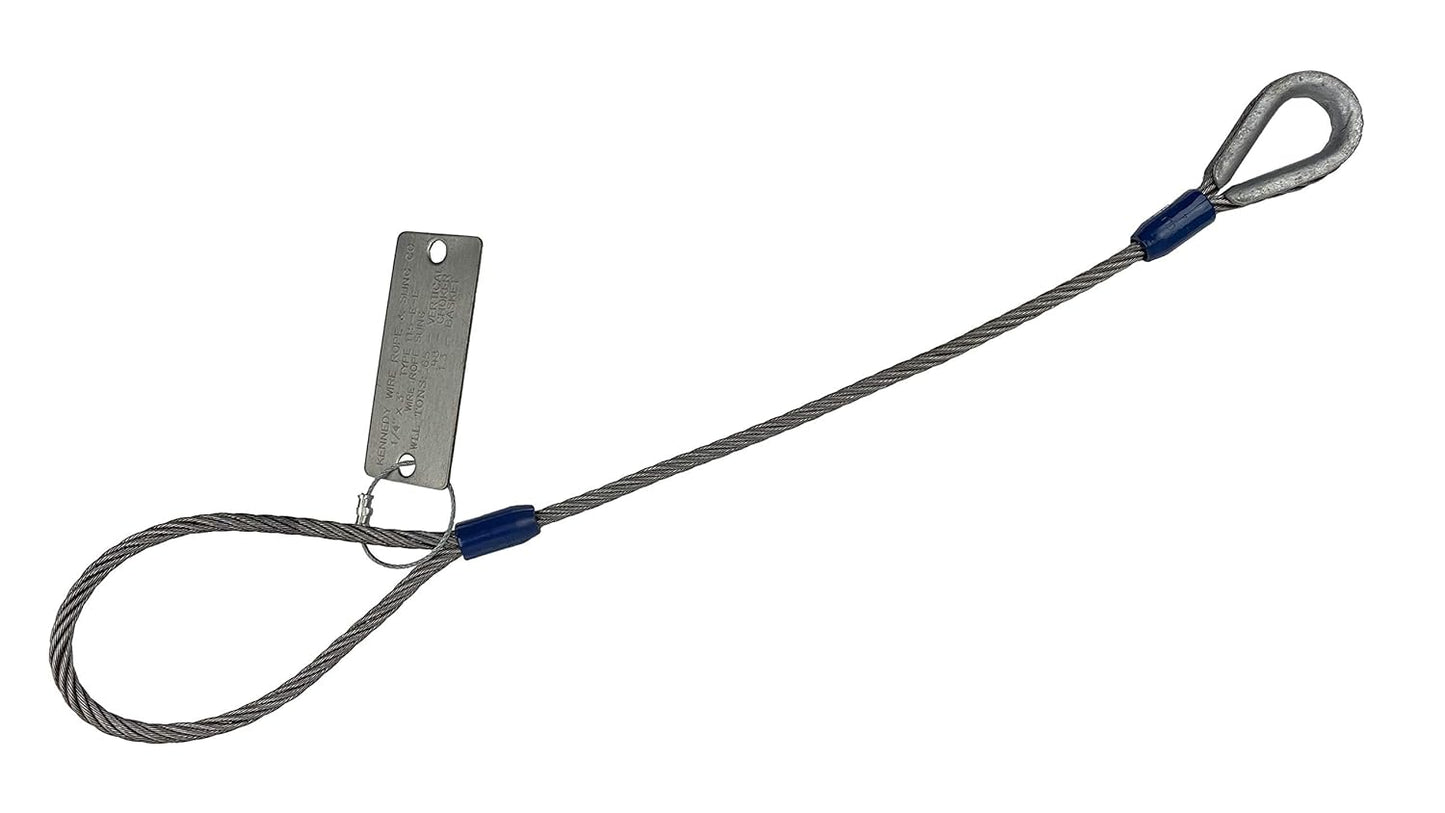 3/8in x 8ft Single Leg Wire Rope Sling for Heavy Lifting