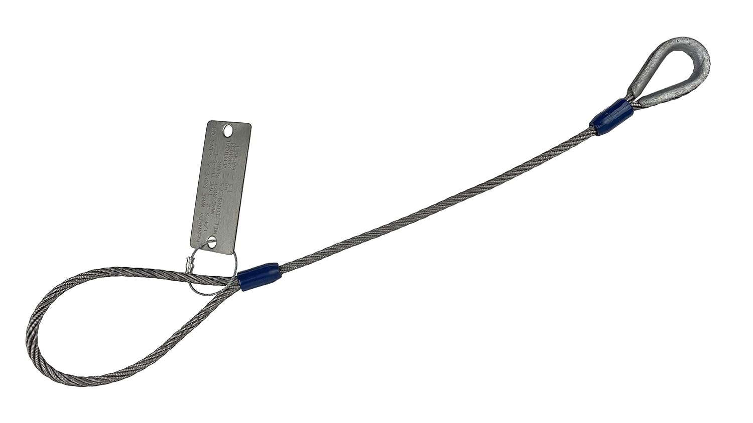 3/8 in x 20 ft Single Leg Wire Rope Sling for Heavy Lifting