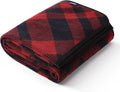 Merino Wool Blanket Scottish Plaid Red 63x79 - Warm, Washable Throw