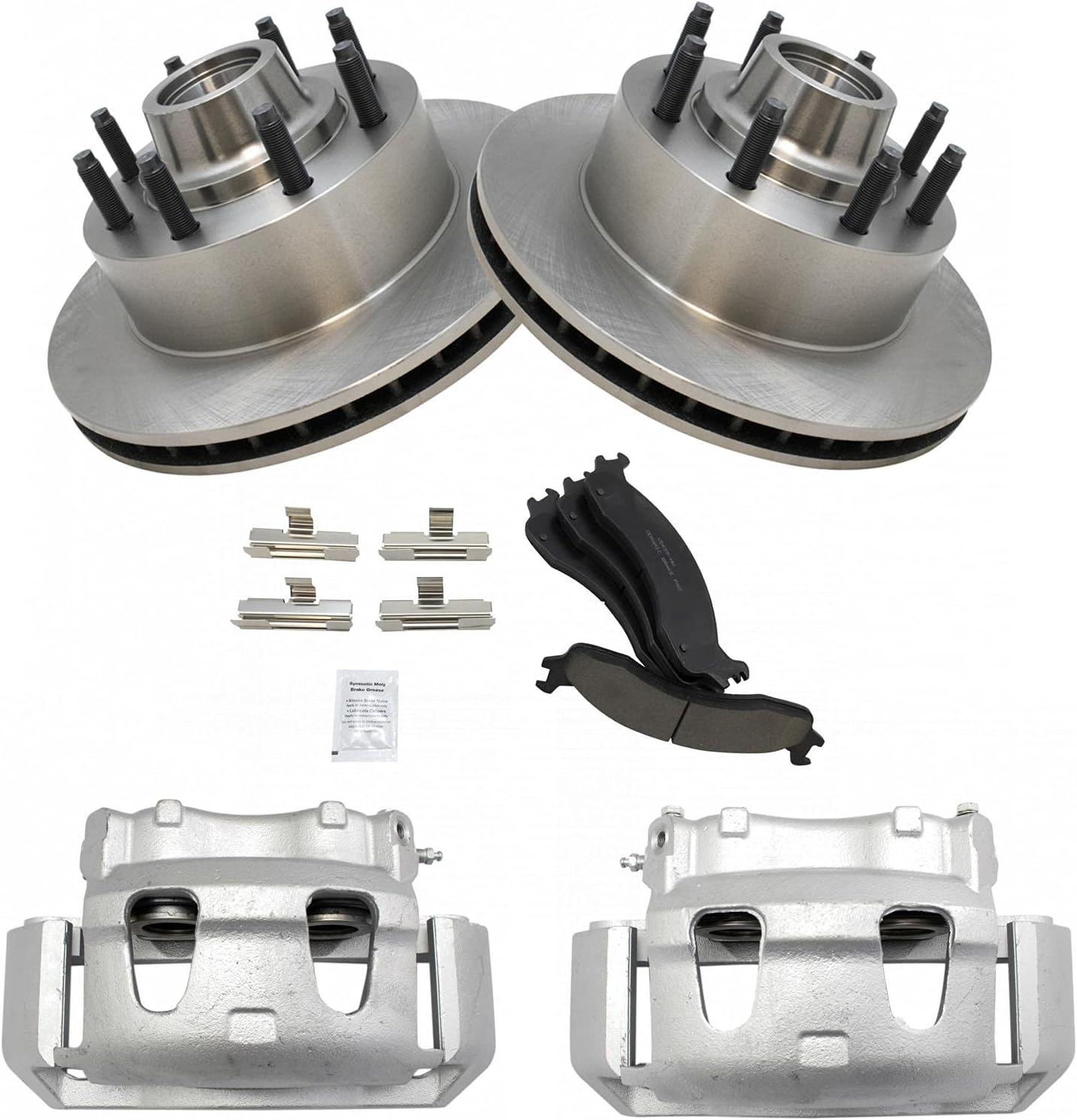 TRQ Front Brake Pad & Rotor Kit for 1995 Ford E-250 & E-350