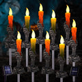 Halloween Solar Pathway Lights Set of 10 - Multicolor Skull Stakes