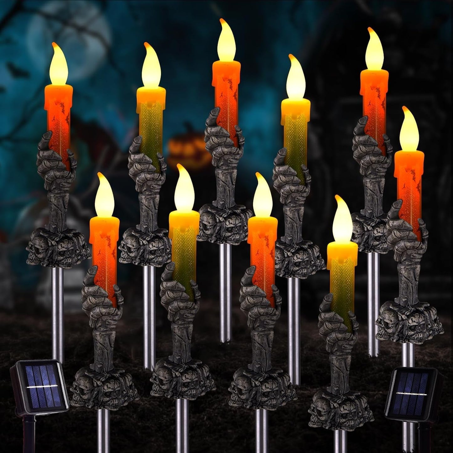 ILLUMINEW Halloween Solar Pathway Lights for Spooky Decor