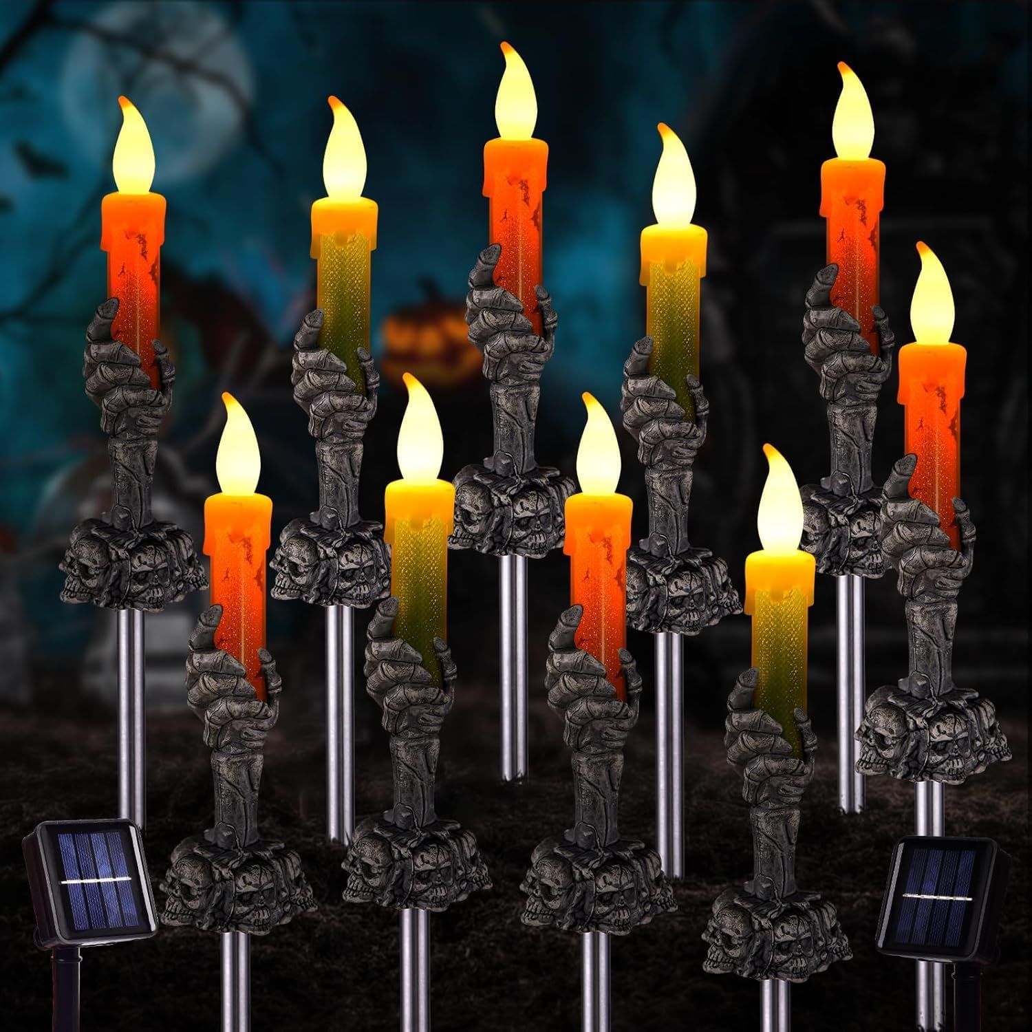 ILLUMINEW Halloween Solar Pathway Lights for Spooky Decor