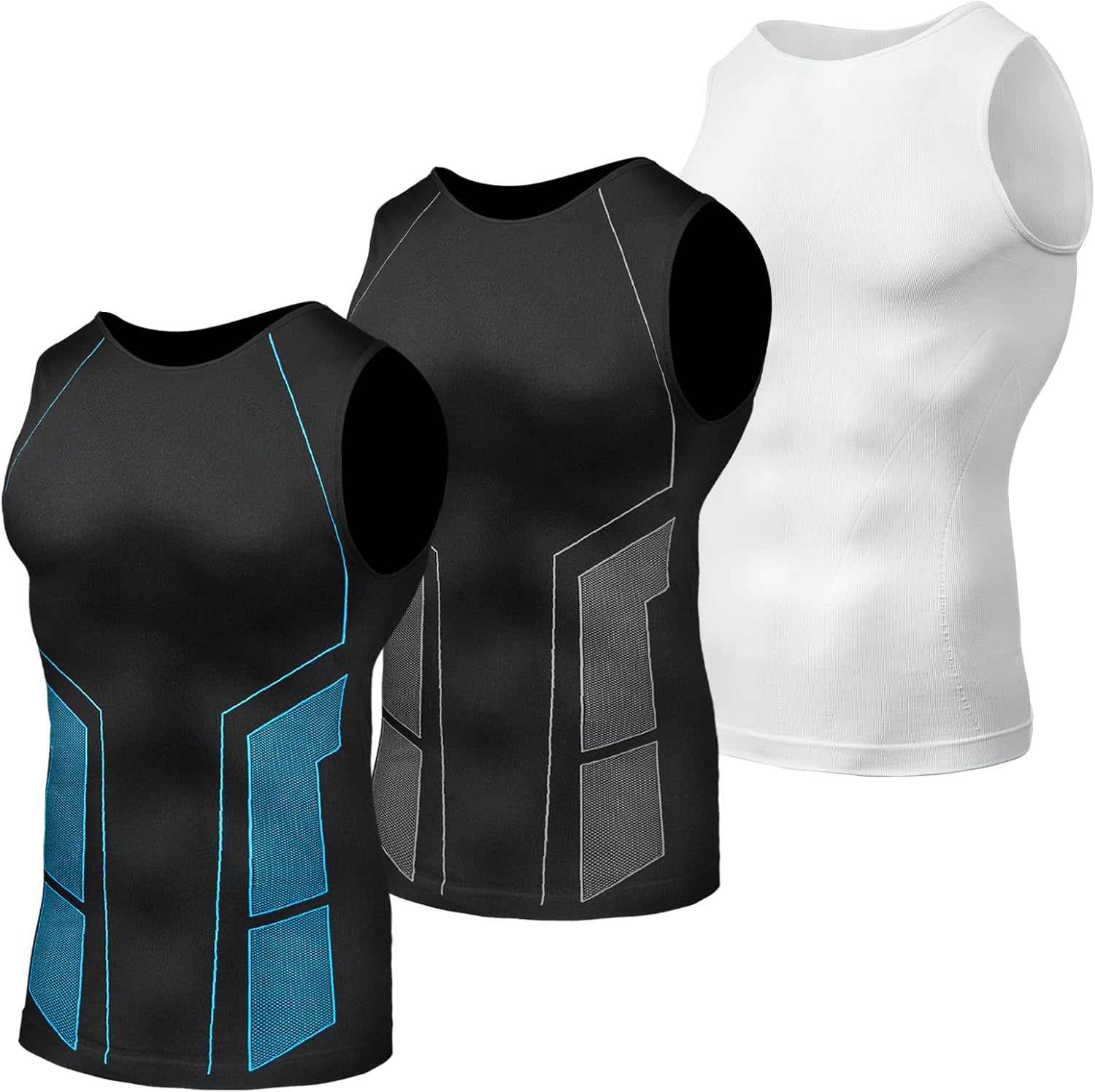 Odoland Compression Shirt for Men - Slimming Tummy Control Tank