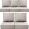 22x24/22x25 Beige 6-Inch Outdoor Cushions Set of 5 - Water-Resistant