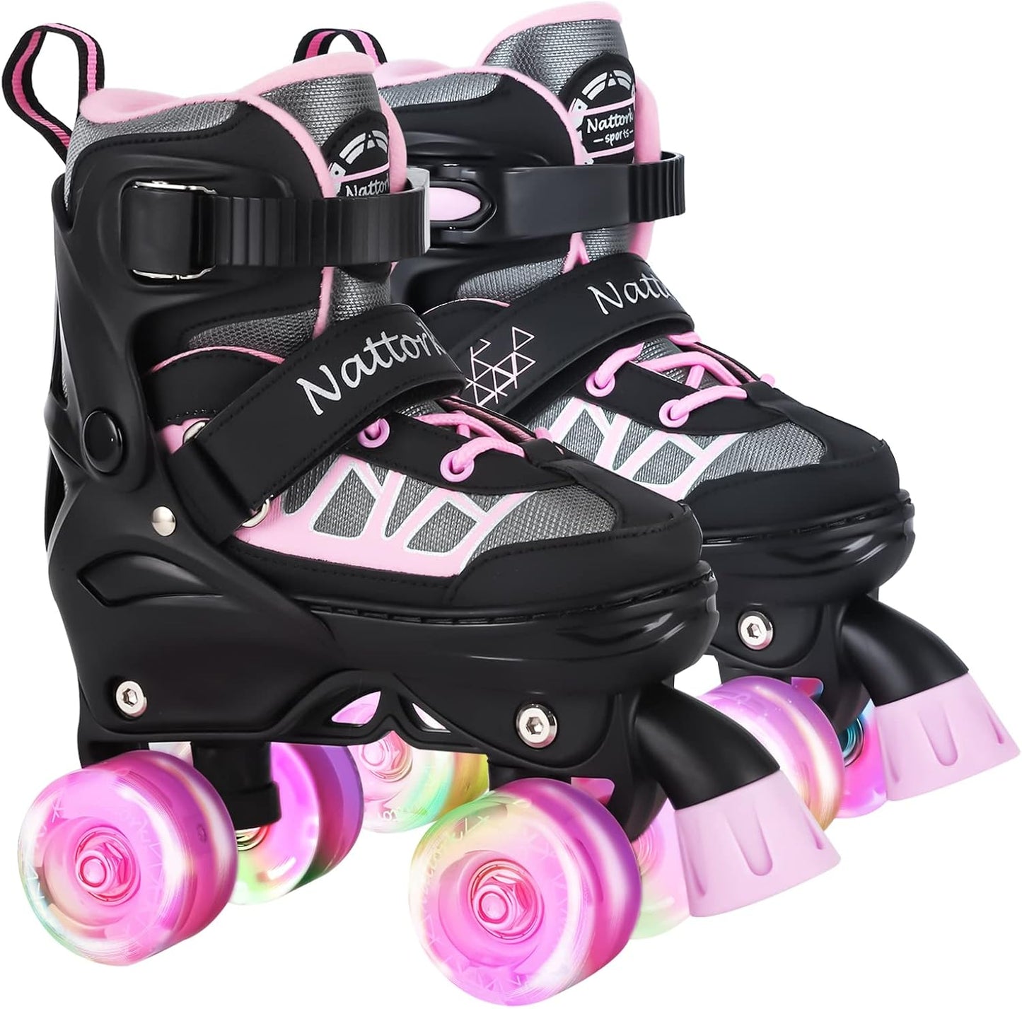 Nattork Kids Roller Skates with Adjustable Sizes and Lights
