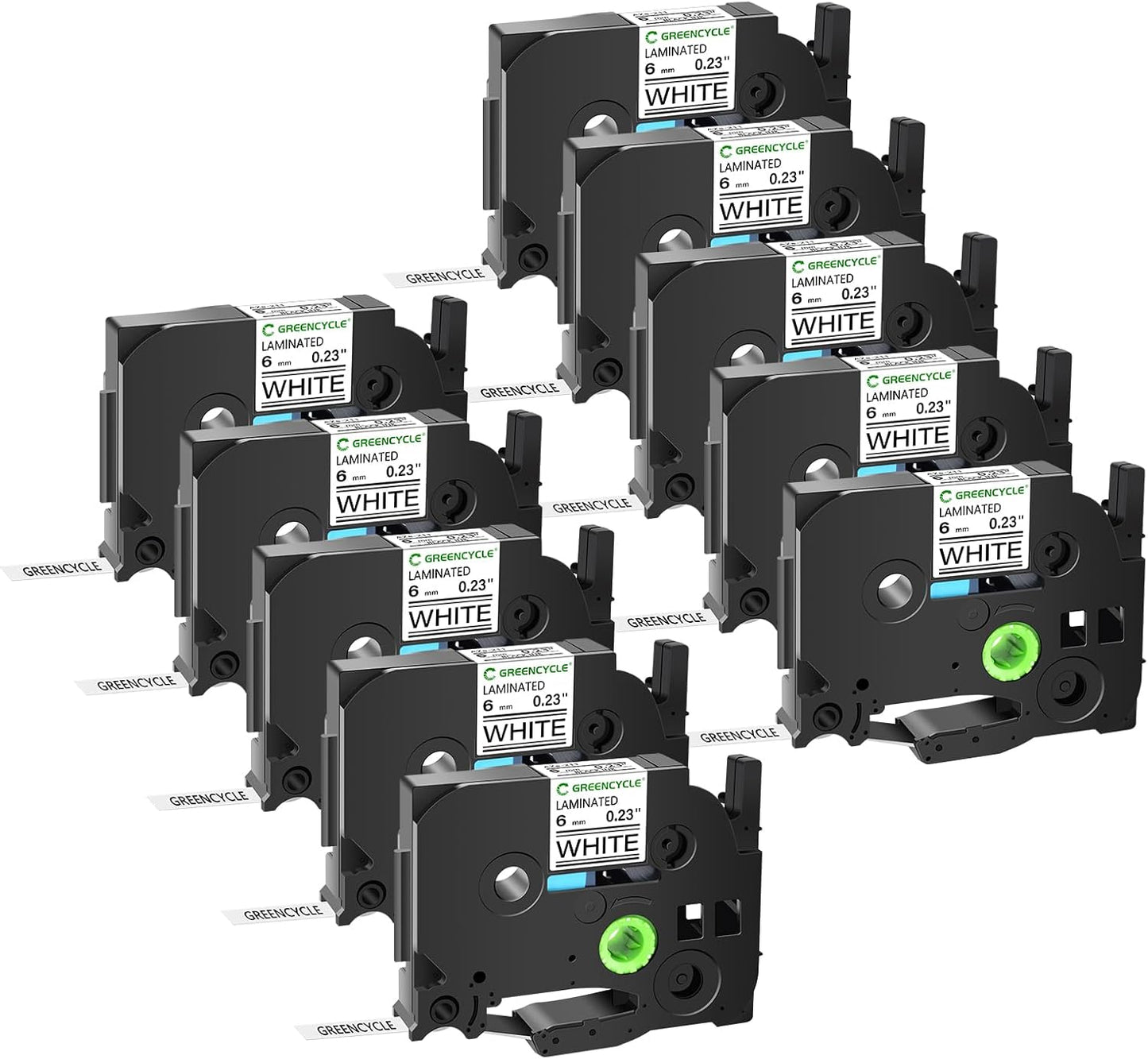 GREENCYCLE 10-Pack Compatible TZe-211 Label Tape for Ptouch
