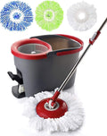 Simpli-Magic Spin Mop and Bucket with Wringer Set - Effortless Wet