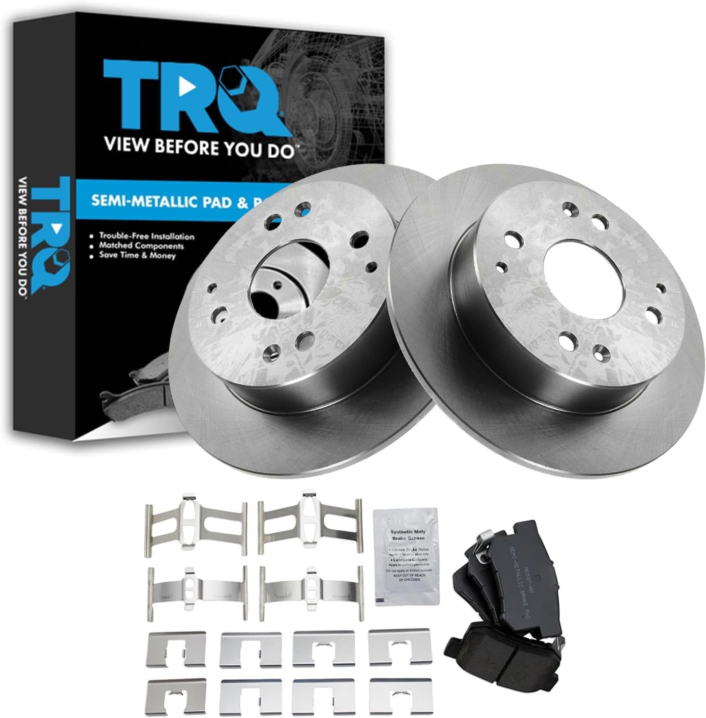 TRQ Rear Brake Pad & Rotor Kit for 1998-1999 Acura CL