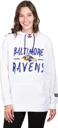 Ultra Game Women's NFL Tie Neck Hoodie Sweatshirt - Super Soft