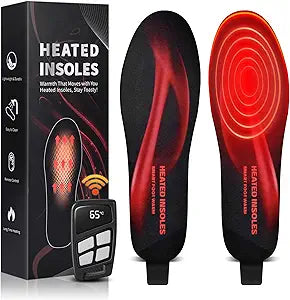 Rechargeable Heated Insoles for Men Women - Foot Warmers for Winter