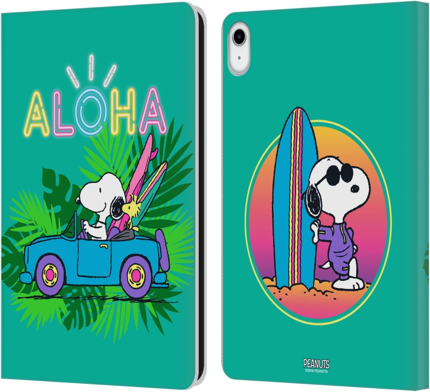 Peanuts Tropical Surf Snoopy Aloha Leather Wallet Case for iPad