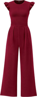 Summer Jumpsuits for Women Dressy Ruffle Cap Sleeve Romper Shoes
