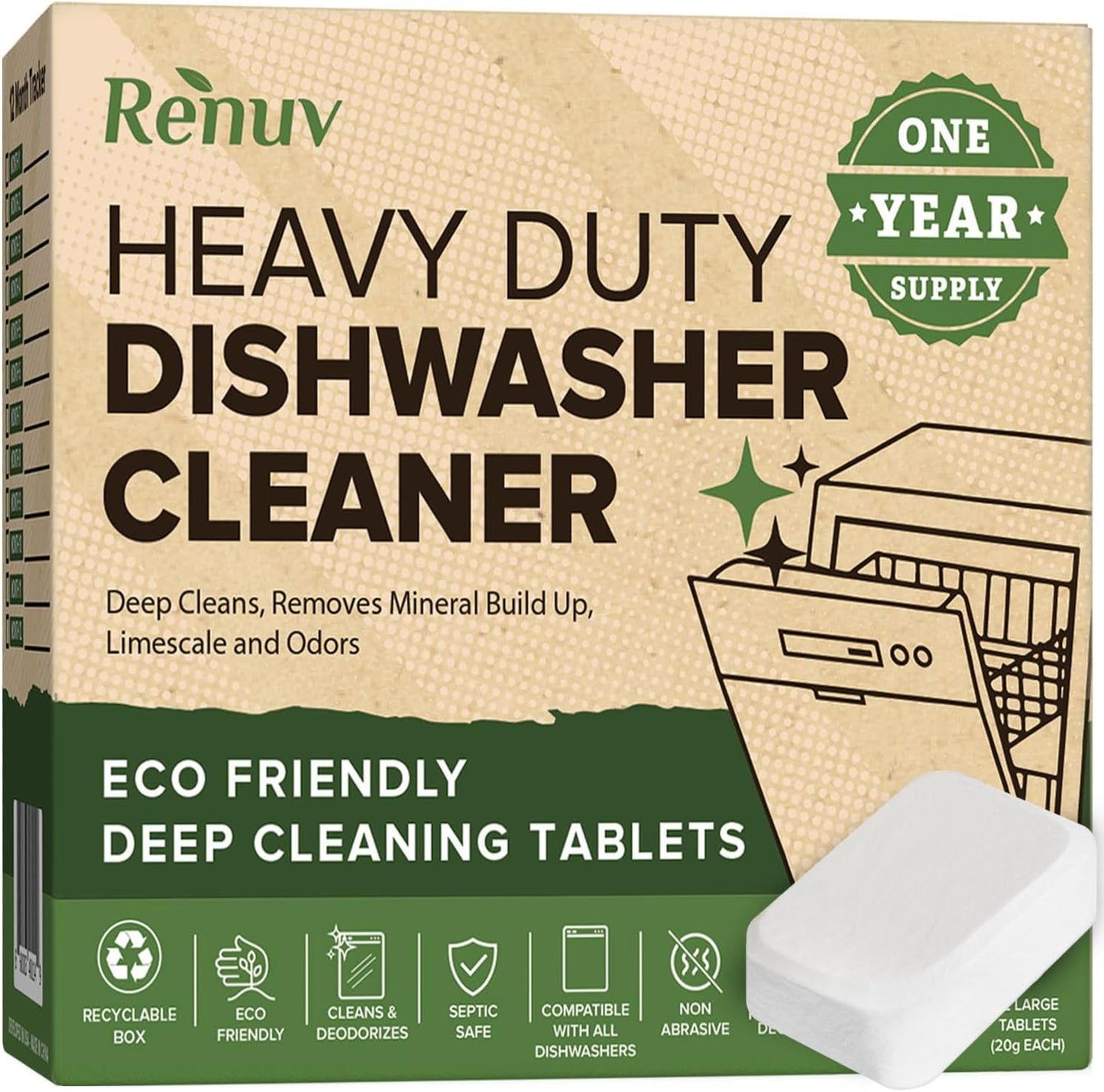 Renuv Dishwasher Cleaner - Deep Clean, Deodorize!