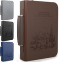 Bible Cover Case Large Brown Leather Carrying Bag - Protective