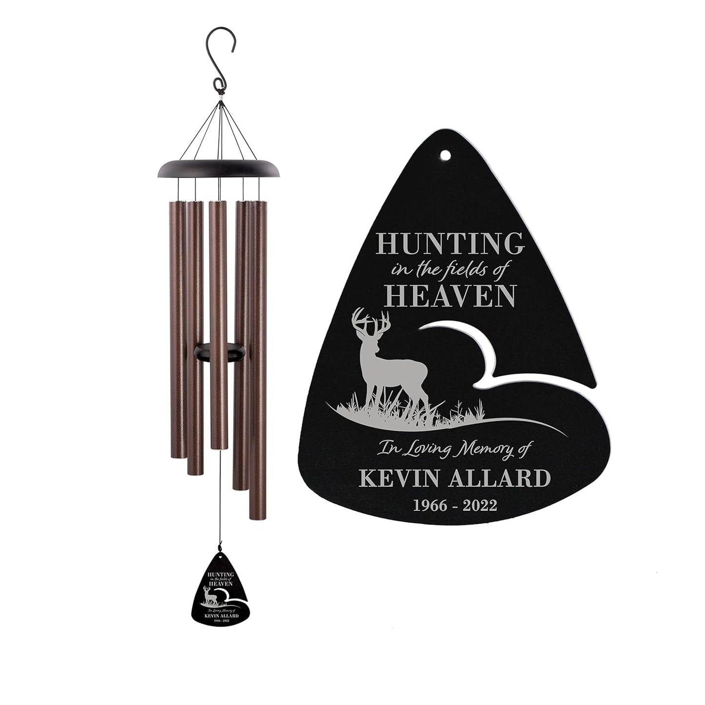 Personalized Hunting in Heaven Memorial Wind Chime for Remembrance