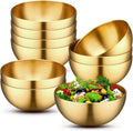 Gold Stainless Steel Mixing Bowls 10-Pack - Durable 7.9 in Set