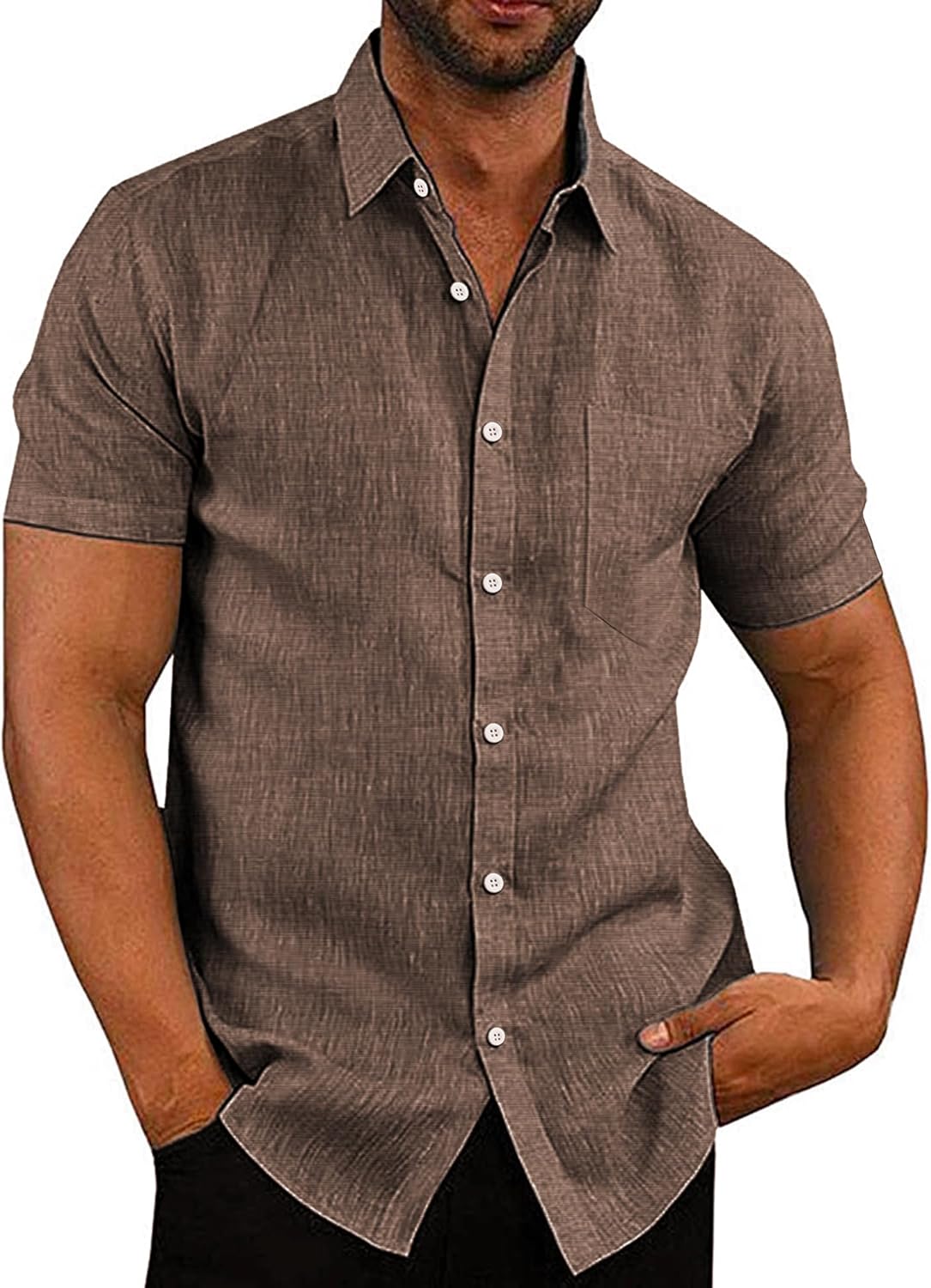 COOFANDY Men's Casual Button Down Linen Shirts for Summer