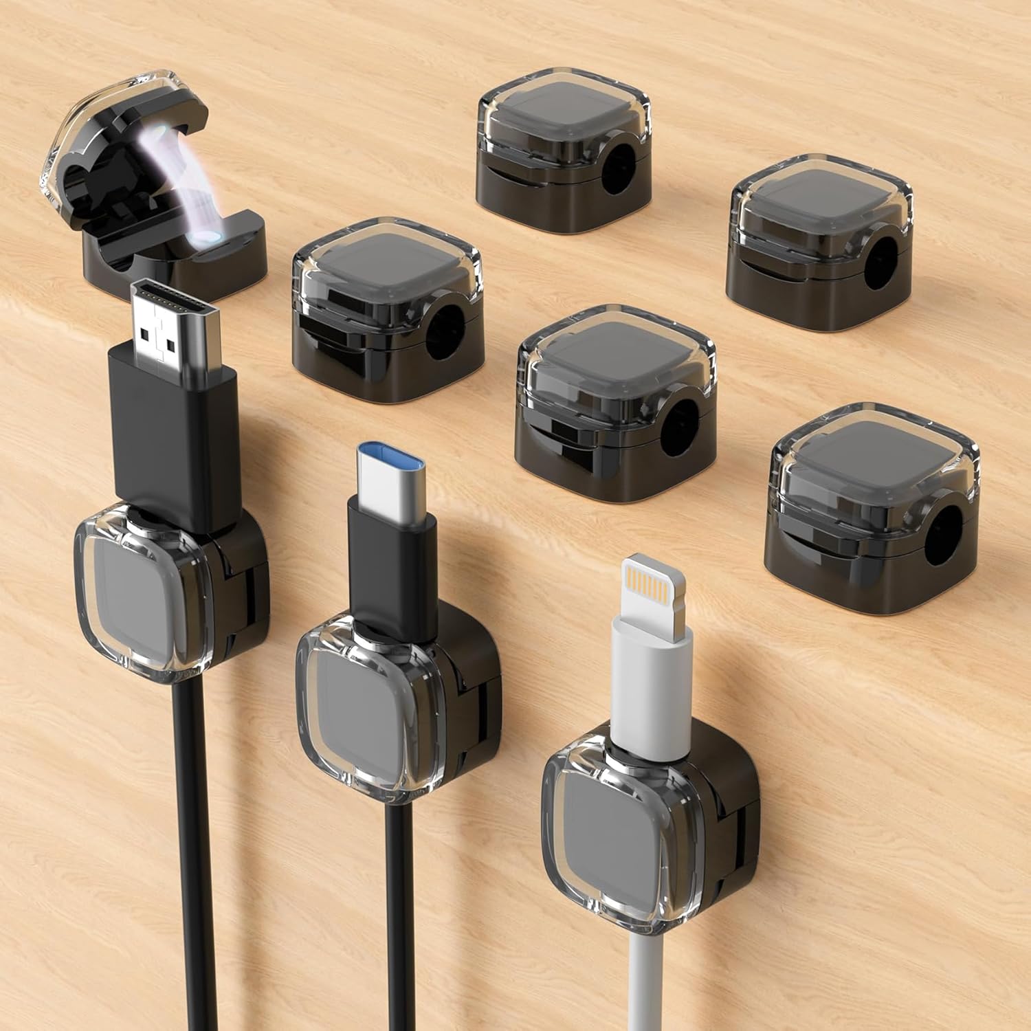 9-Pack Magnetic Cable Clips - Declutter Your Cables!