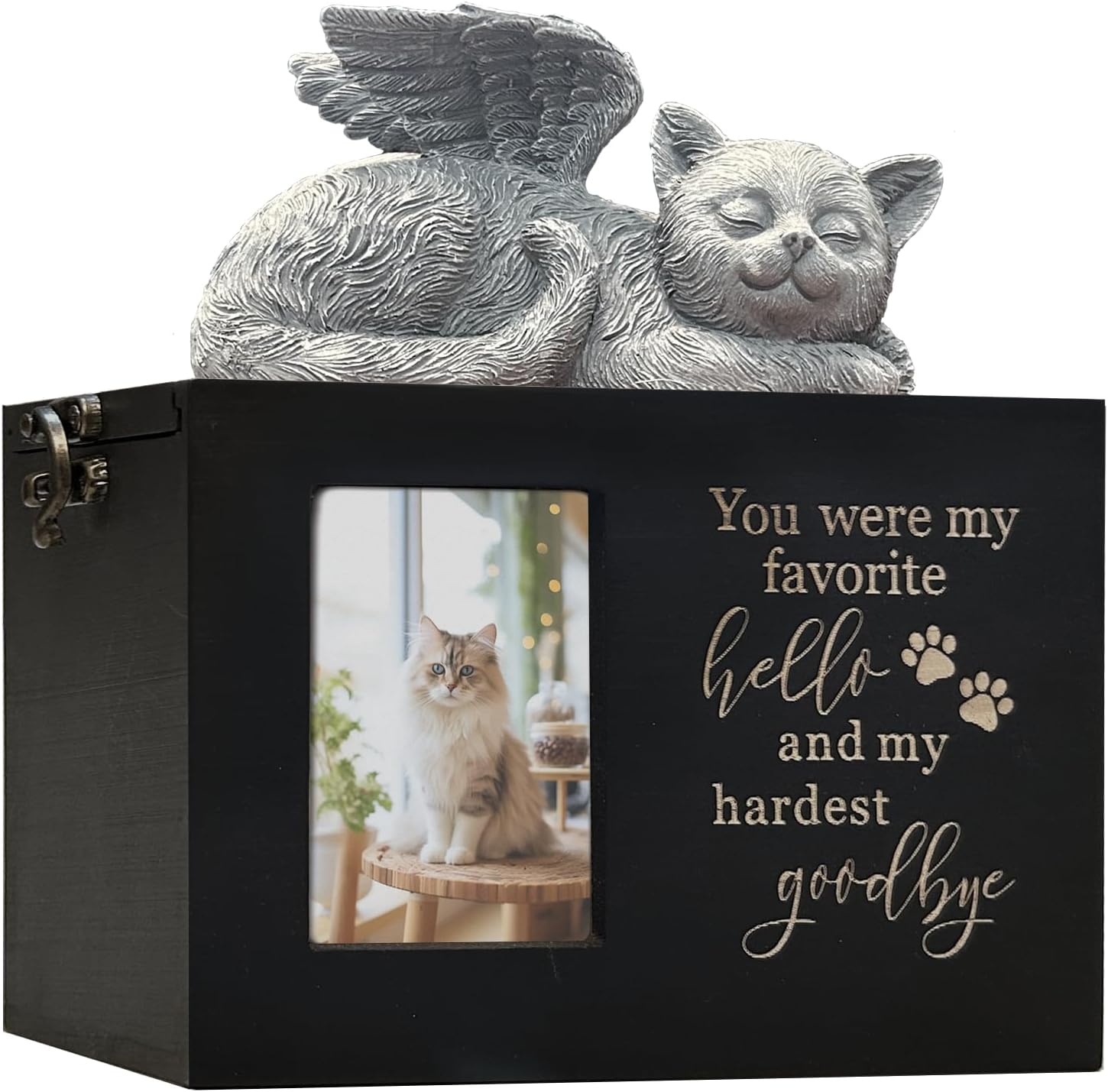 Pet Urn for Cat Ashes with Picture Frame for Remembrance Gift