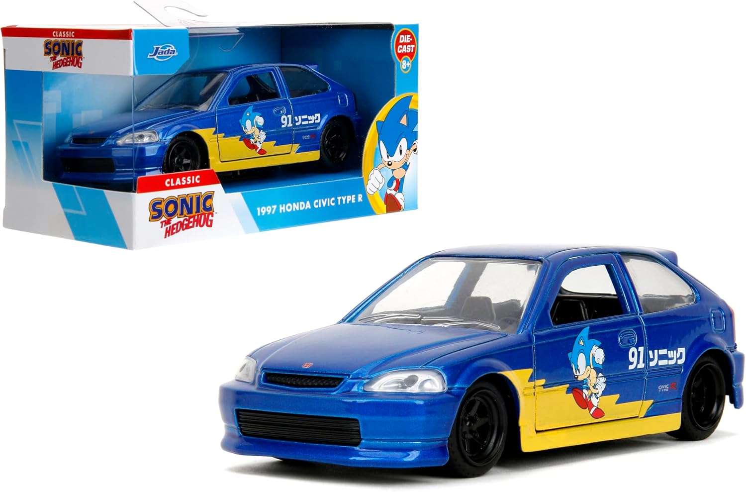 Sonic The Hedgehog Die-Cast Car Set - Detailed Collectible with Sonic Figure
