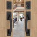 Double Front Door Lock Set Matte Black - Reversible Handle