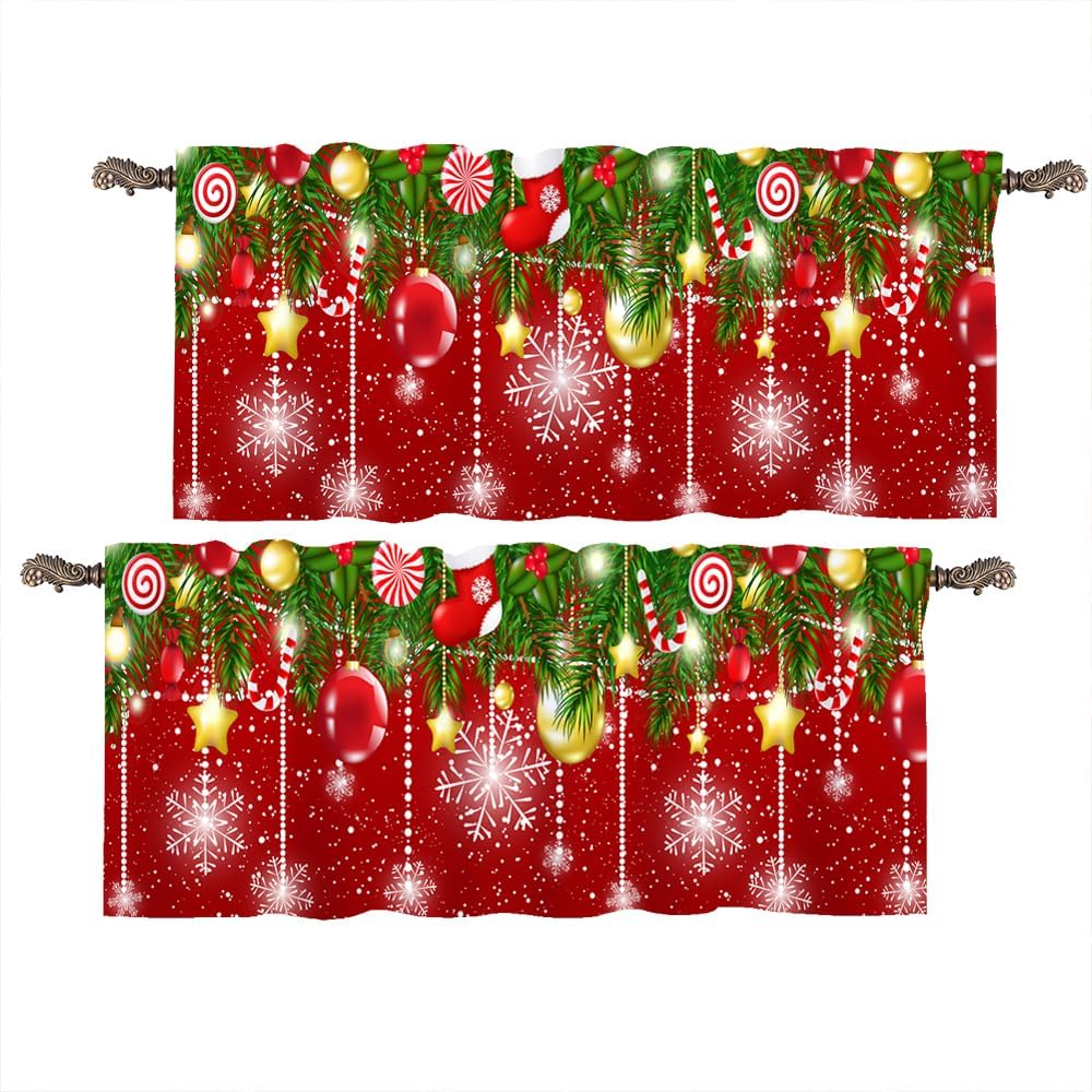 Glittery Christmas Valances - Festive Kitchen Decor