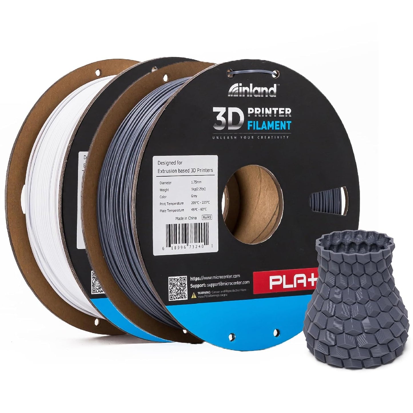 Inland Micro Center PLA+ 3D Printing Filament for Quality Prints