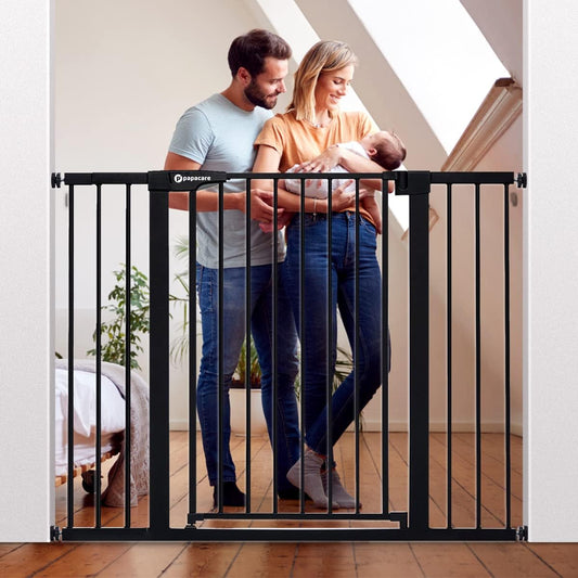 36 Extra Tall Auto Close Baby Gate - Fits 29.5 to 48.8 Wide - Pressure Mounted - Black