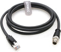 M12 X-Coded to RJ45 Cat7e Industrial Ethernet Cable - 2m