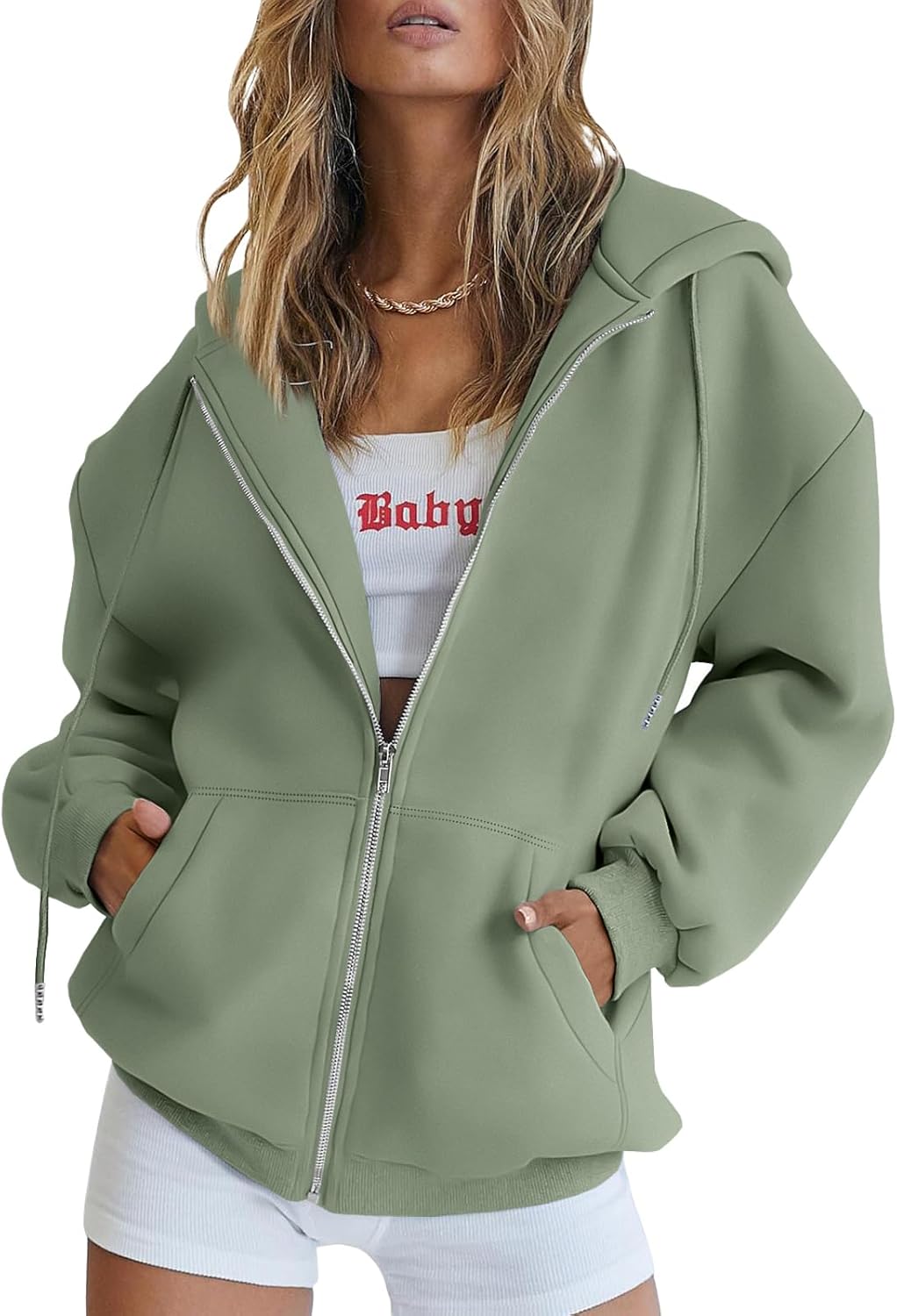 Trendy Queen Womens Zip Up Hoodies for Fall and Winter Fashion