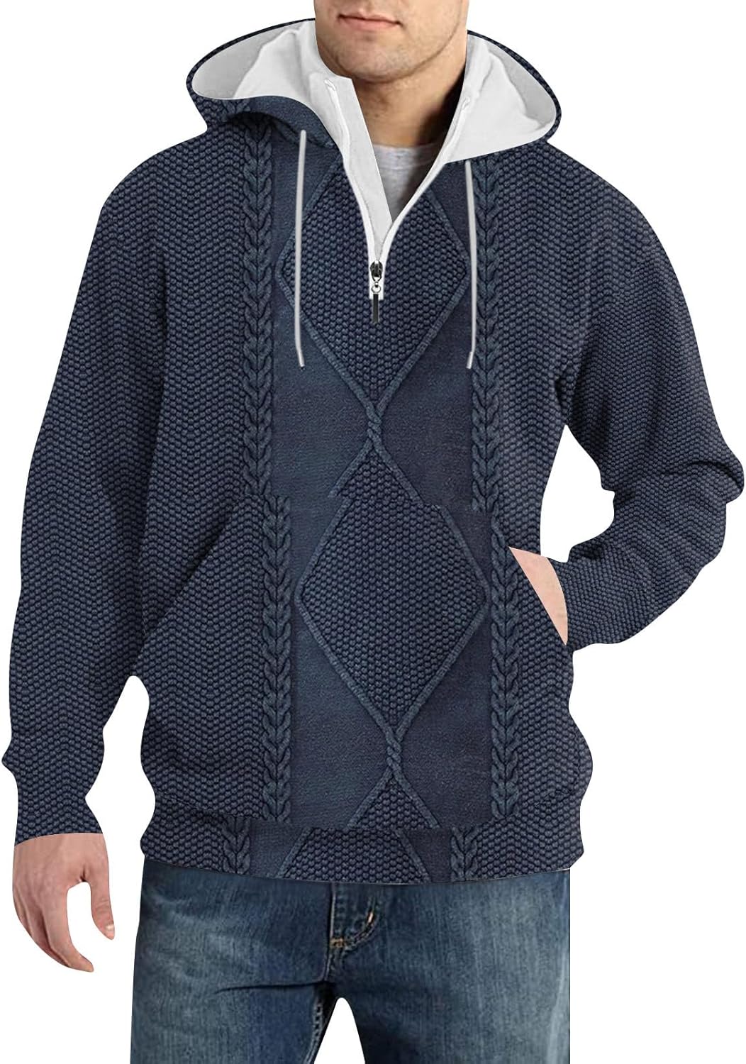 RTTUIOP Men's Quarter Zip Hoodie With Pockets