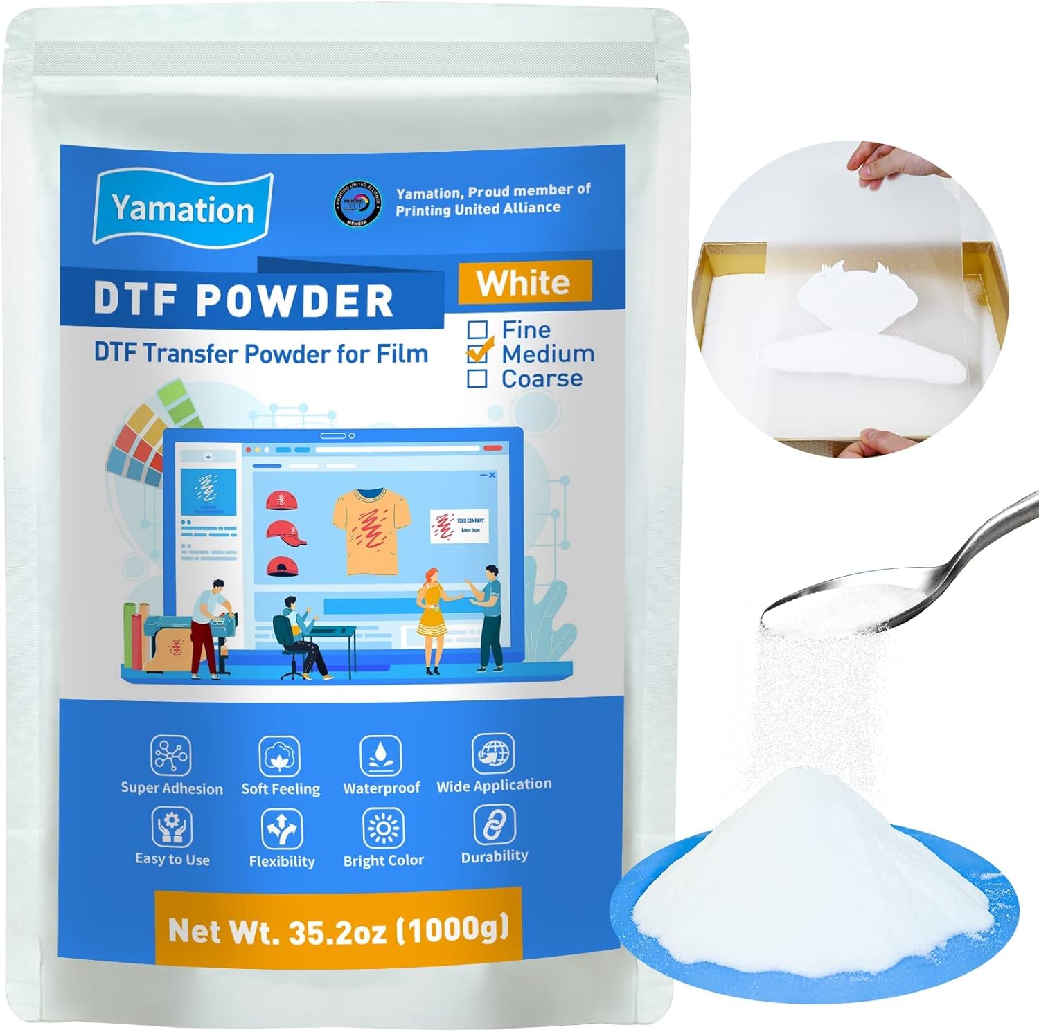 Yamation DTF Powder Adhesive: T-Shirt Printing Magic!