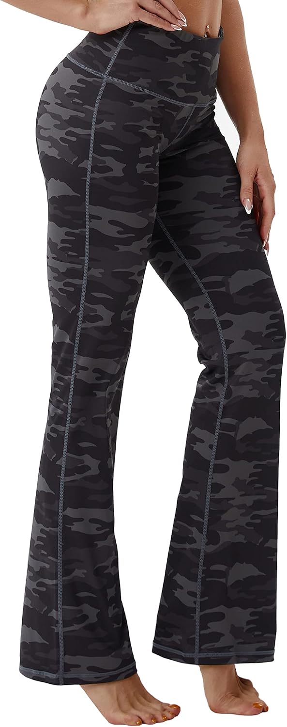 High Waist Bootcut Yoga Pants with Pockets for Women