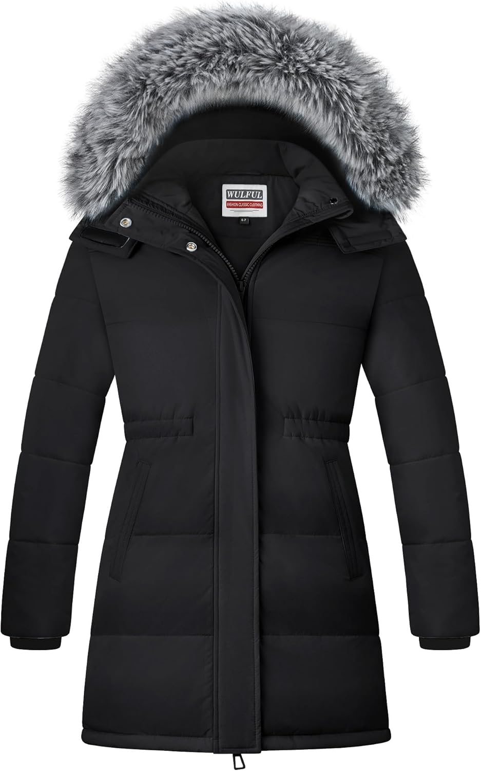 WULFUL Girl's Winter Long Coats Hooded Parka for Warmth