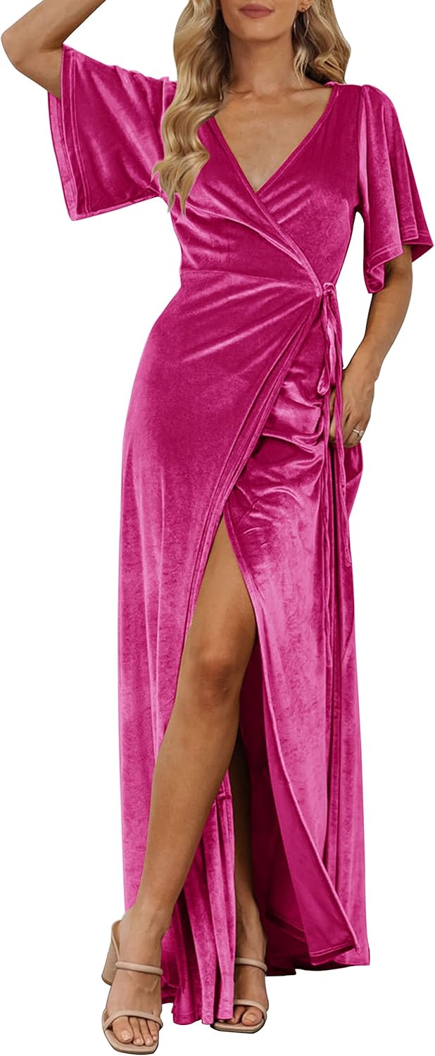 Elegant Velvet Maxi Dress for Weddings and Special Occasions