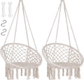 SUNCREAT Hammock Chair Macrame Swing with Side Pocket for Comfort