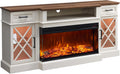 70'' Farmhouse TV Stand with Glass Fireplace