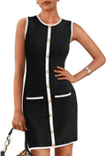 Women's Business Casual Knit Color Block Dress - Versatile Office Wear