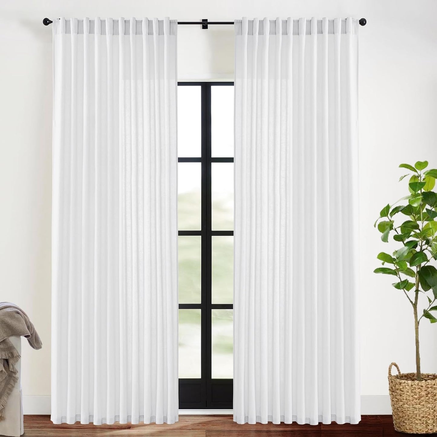 White Curtains 70 Inch Wide by 84 Long for Modern Living Spaces