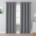 DUALIFE Grey Blackout Curtains 52x96 in 2 Panels - Thermal Insulated