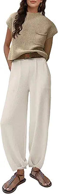 Tanming Women's 2 Piece Sweater Set - Soft Knit Lounge Outfit
