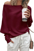Women's Off Shoulder Fall Sweater 2025 - Oversized Batwing Knit