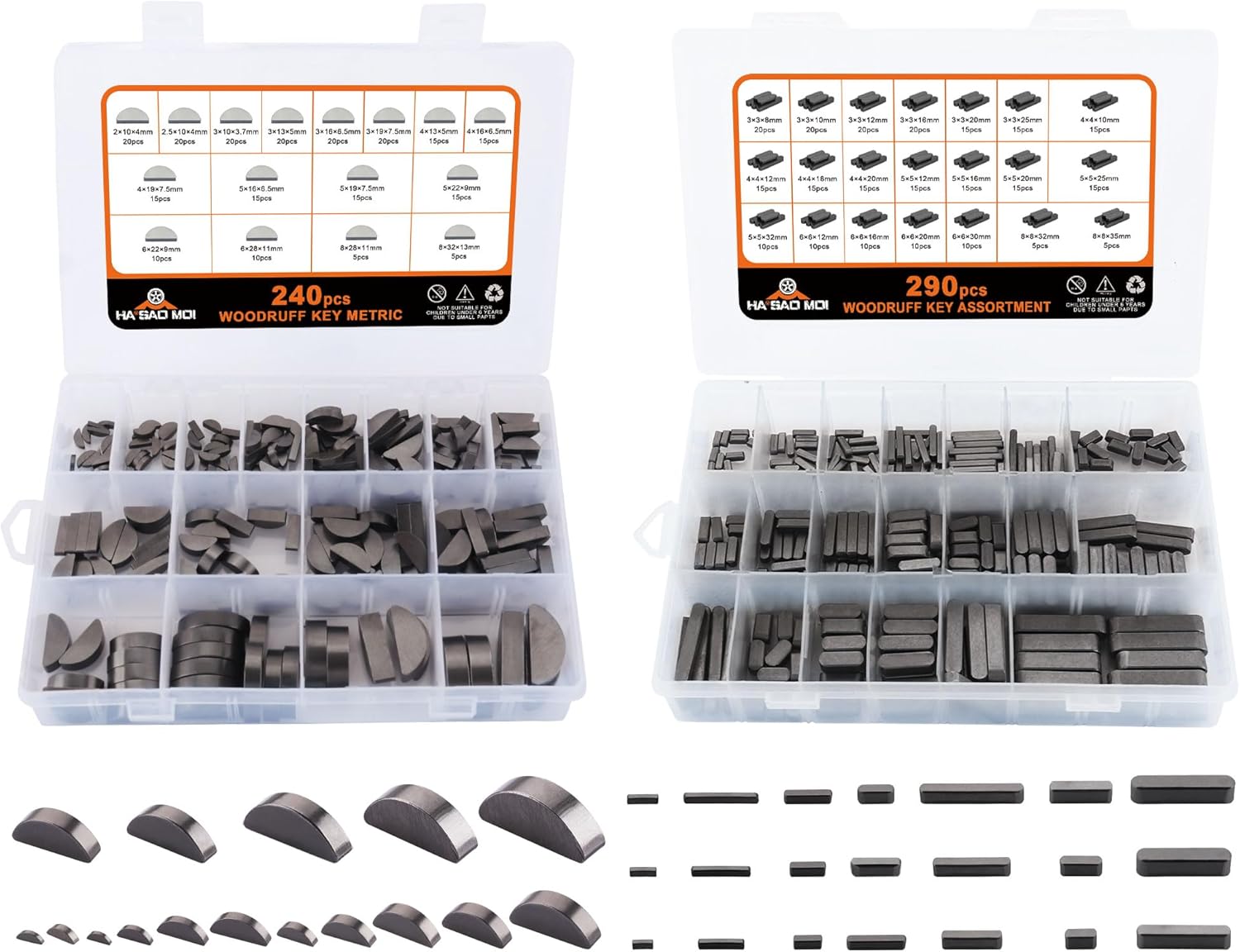530pcs Metric Woodruff Key Assortment Kit for Mechanics