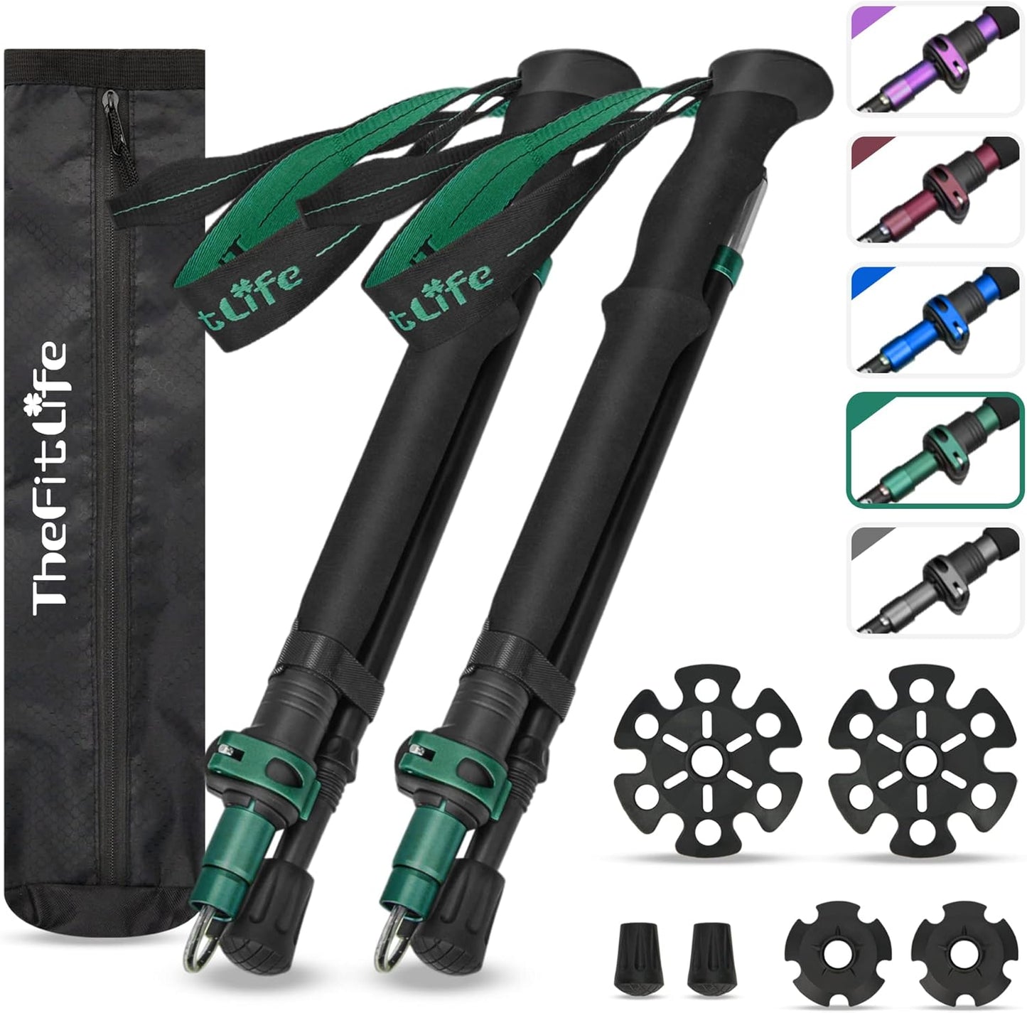 TheFitLife Lightweight Collapsible Trekking Poles