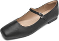 Women Mary Jane Ankle Strap Flats - Comfortable Slip On Dress Shoes