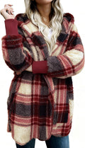 Zilcremo Women Hooded Cardigan Fuzzy Jacket - Cozy Winter Layer