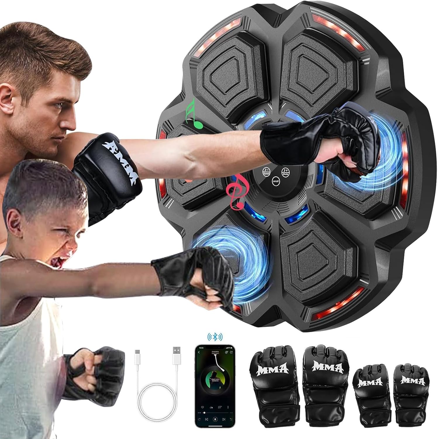 Wall-Mounted Bluetooth Boxing Fun for All Ages!