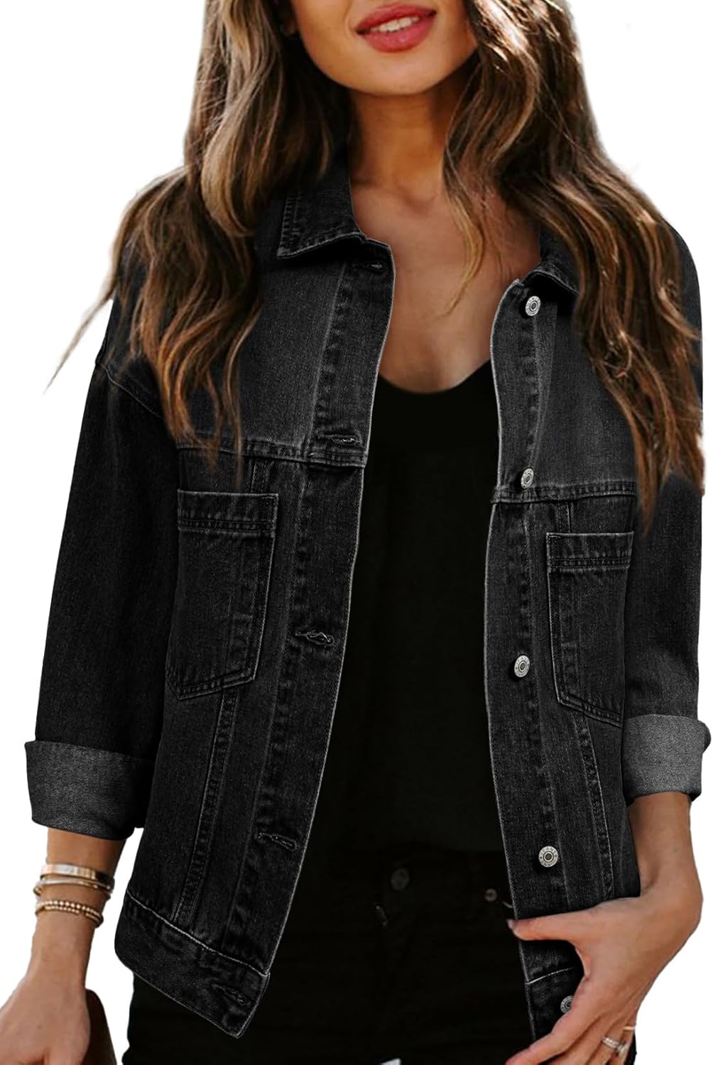 Stylish Oversized Denim Jacket for Women - Casual Spring Wear